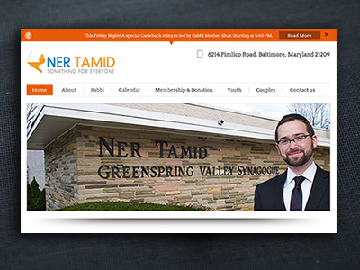 Ner Tamid Synagogue Responsive Website